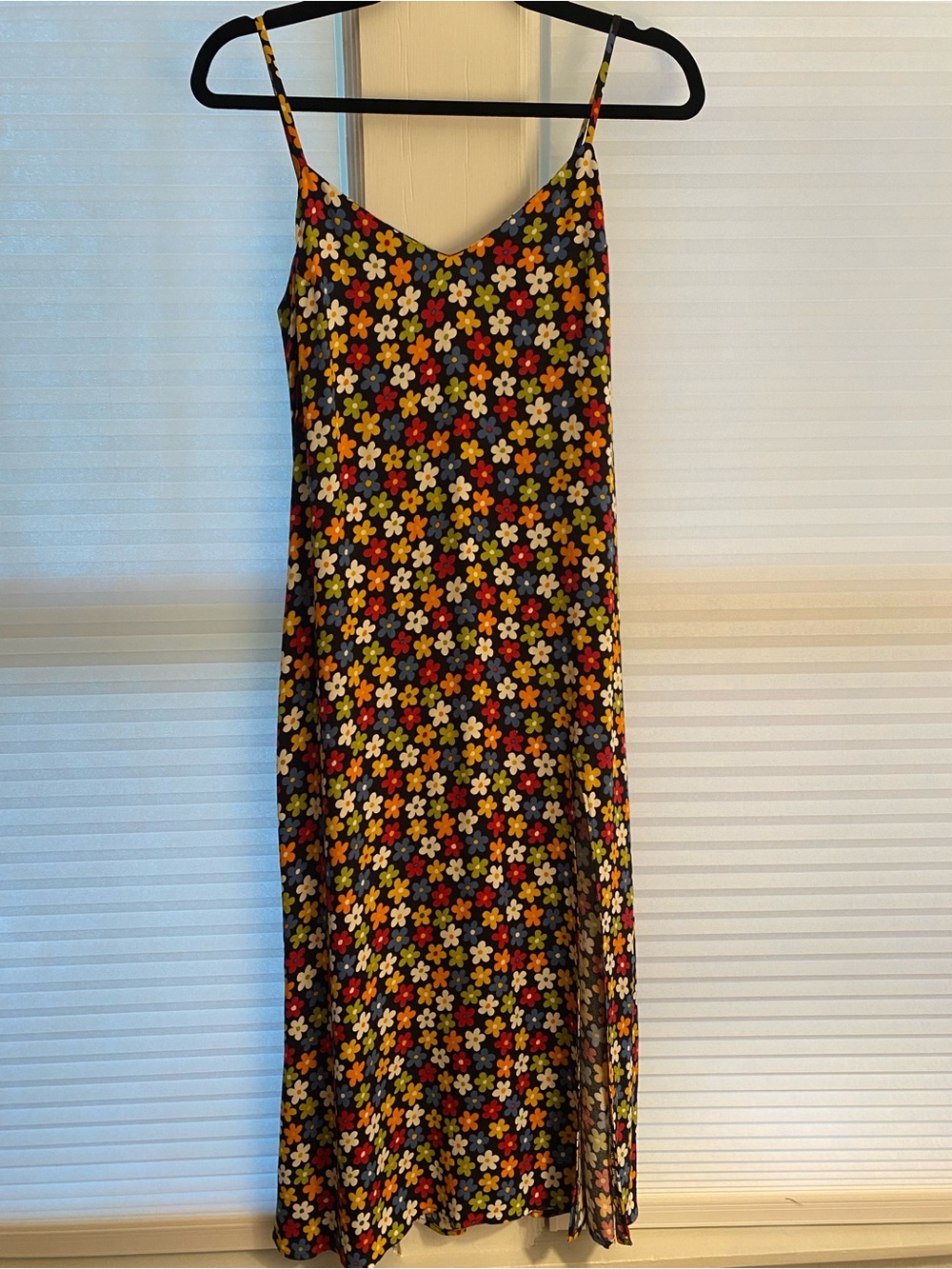 Reformation Slip Midi Dress with Multicolor Daisy Print